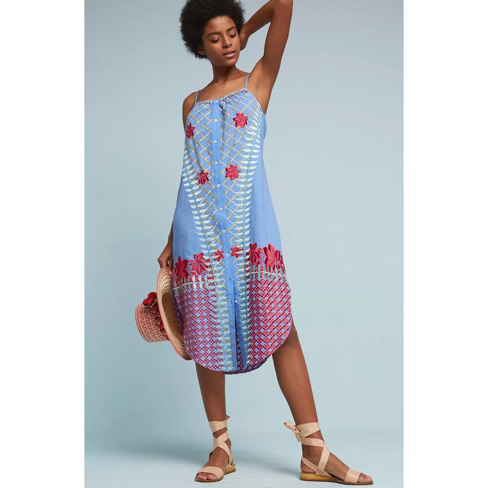ANTHROPOLOGIE Lilka Estina Embroidered Dress Size Small - Picture 2 of 9